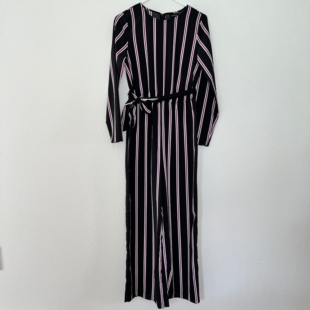 Who What Wear Long Sleeve Striped Wide Leg Jumpsuit Women's Size XS - Picture 3 of 7